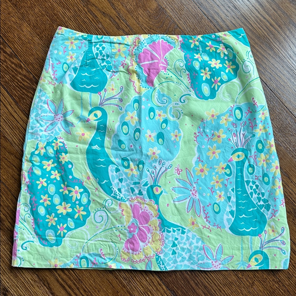 Lilly Pulitzer Vintage Peacock Floral Skirt
